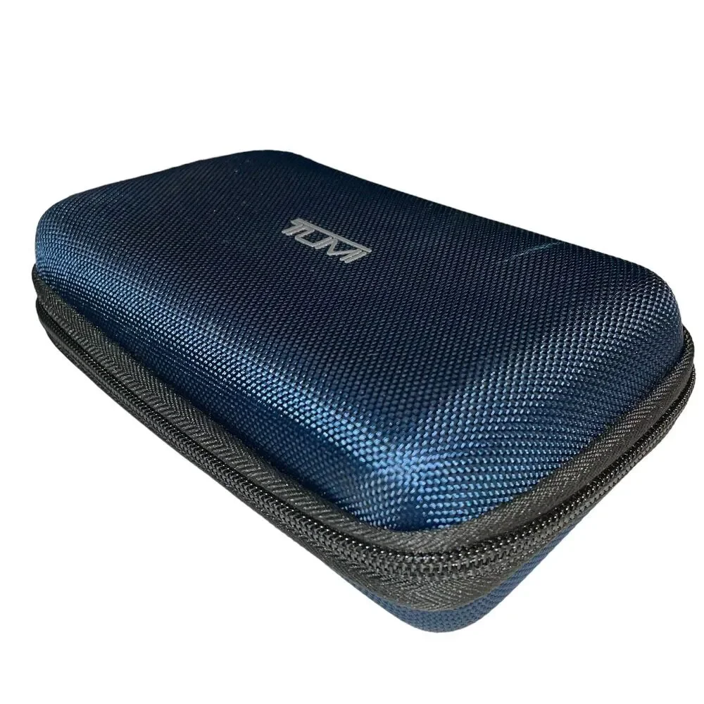 Tumi for Delta First Class Amenity Travel Hard Case Only Blue Zip Around Holiday